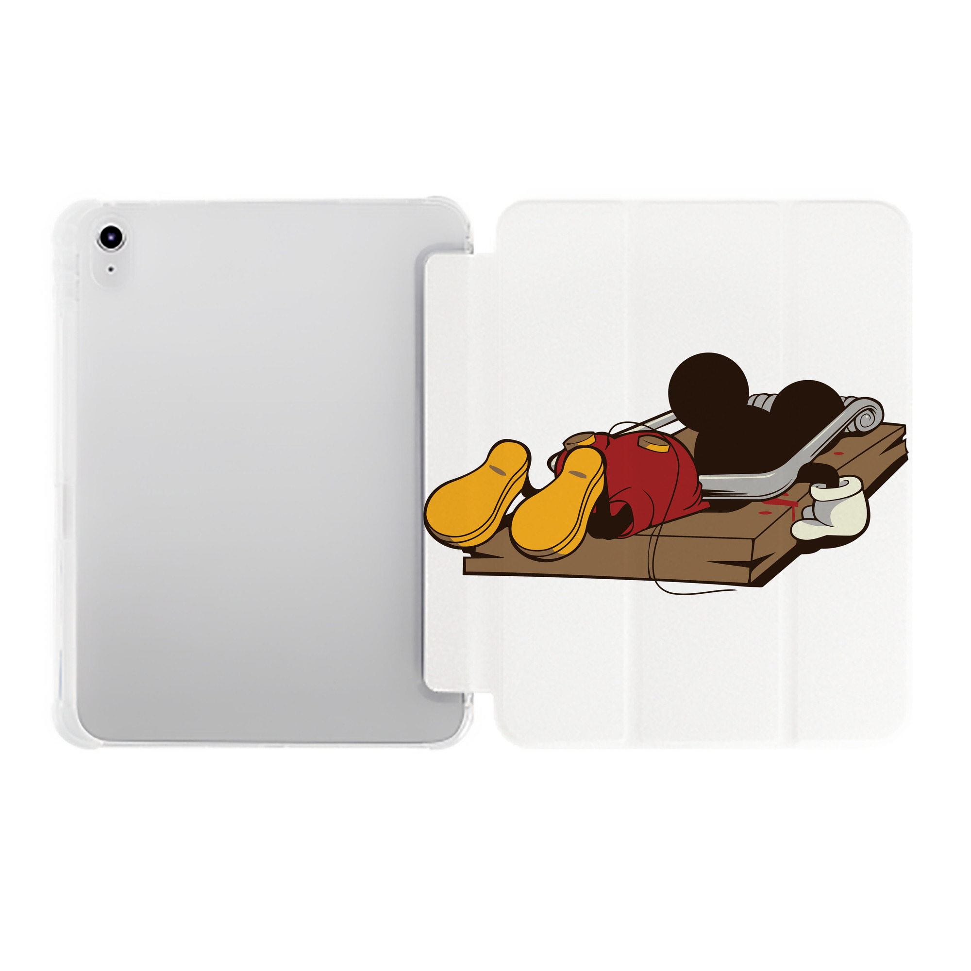 （画像用） ミッキーマウス Mickey Mouse IPad ケース ペン収納付き 三つ折りスタンド PUレザー×シリコン 対応機種9.5/10.5/10.9インチ
